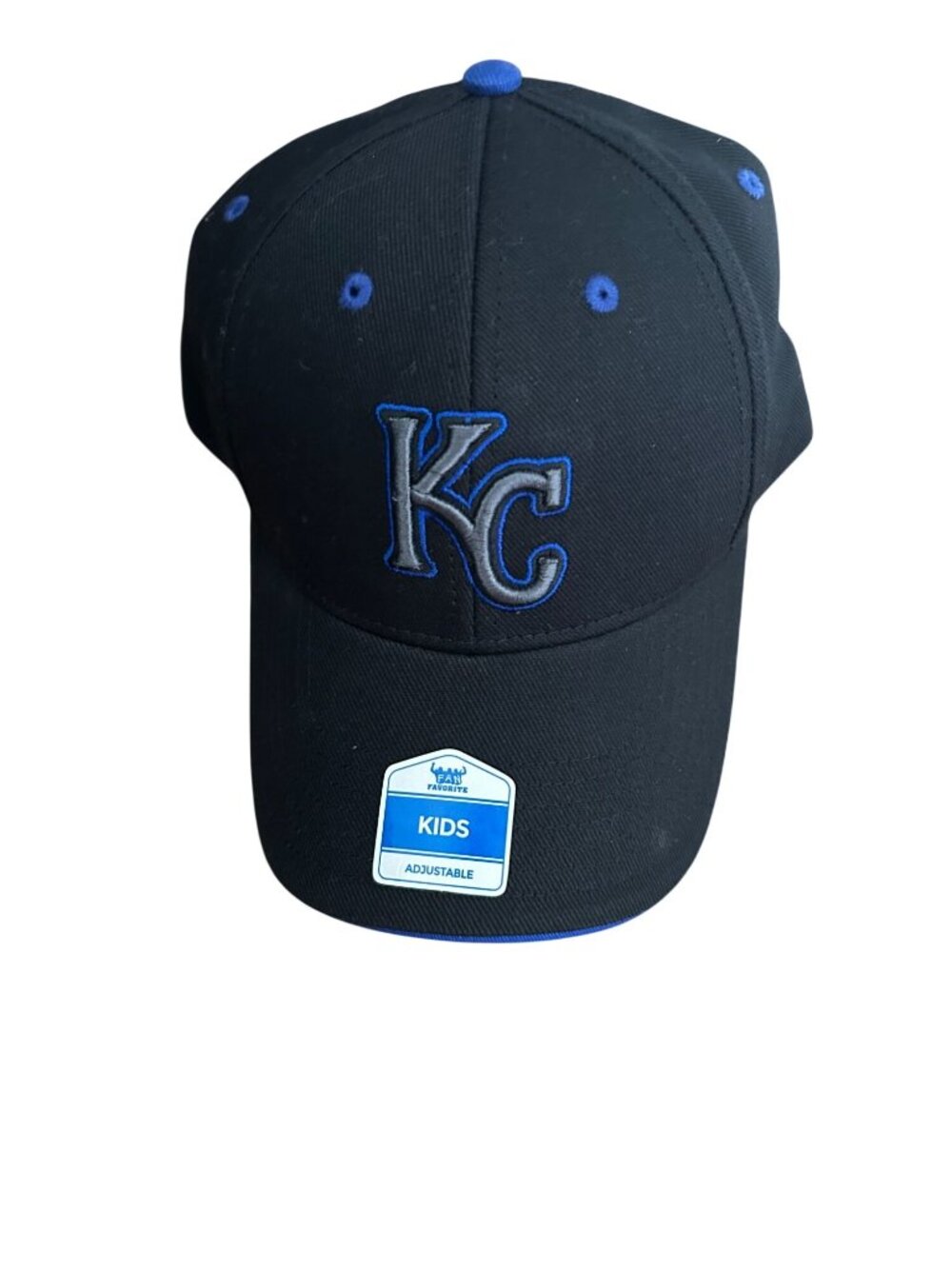 NWT Kids Black Adjustable Kansas City Royals Baseball Hat MLB Genuine Merchandis